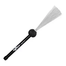 Baqueta Vassourinha Aço Retrátil Para Cajon Brush Spanking Cor Preto