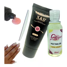 Kit Polygel Reposição De 1 Gels +1 Monomer +1 Lixa Banana