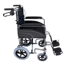 Cadeira De Rodas Alumínio Transporte Hospitalar Freio 100kg Cor Preto