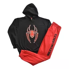 Conjunto Spiderman Sudadera Y Pants Felpa De Marvel Niños