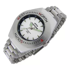 Reloj Montreal Hombre Ml1128 Malla Acero Agujas Luminosas Color De La Malla Plateado Color Del Bisel Plateado Color Del Fondo Blanco