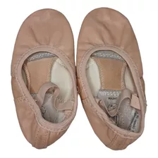 Zapatillas De Ballet De Cuero Color Rosa Para Niña 13.5cm