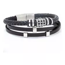 Pulseira Masculina Couro Social Fecho Imã Magnetico Moda Top