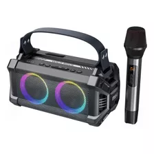 Parlante Bluetooth Mifa Wildrock Negro Mic Bt5 Karaoke Rgb