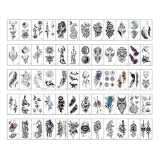 60pcs Tatuaje Tatto Falso Temporal Hombre Mujer Brazo Pierna