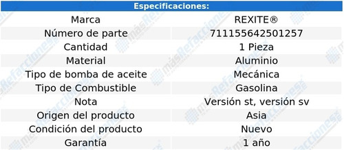 Bomba Aceite Peugeot 806 4 Cil 2.0l 93-00 Rexite Foto 2