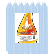 Kit Econômico Nº05 Com 20 Velas - Azul Claro