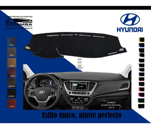 Cubretablero Bordado Hyundai Accent, 2018 A 2021 Foto 6