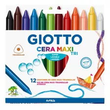Giz De Cera Giotto Maxi Triangular 12 Cores