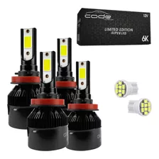 Kit 4 Lâmpada Ultra Led Super Farol Alto Baixo + Milha 6000k