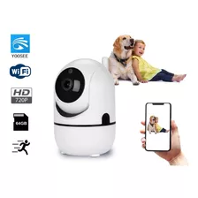 Câmera Segurança Babá Eletrônica Pet C/ Visão Noturna E Som Cor Branco