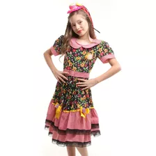 Vestido Festa Junina Infantil Quadrilha Com Shorts De Brinde