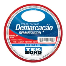 Cinta Demarcacion Señalizacion Roja Tekbond 48 Mm X 15m