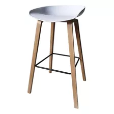 Banqueta Alta Tulip Vonne Madera Haya Asiento Polipropileno Acabado De La Estructura Madera De Haya Color Blanco