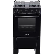 Fogão De Piso Gás 4 Bocas Mesa Inox Vidro Forno Atlas Preto