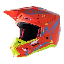 Capacete Alpinestars Sm5 Action Orange Fluo Cyan Yellow Fluo