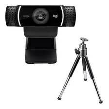 Webcam Full Hd Pro Stream Microfone Embutido C922 Logitech Cor Preta