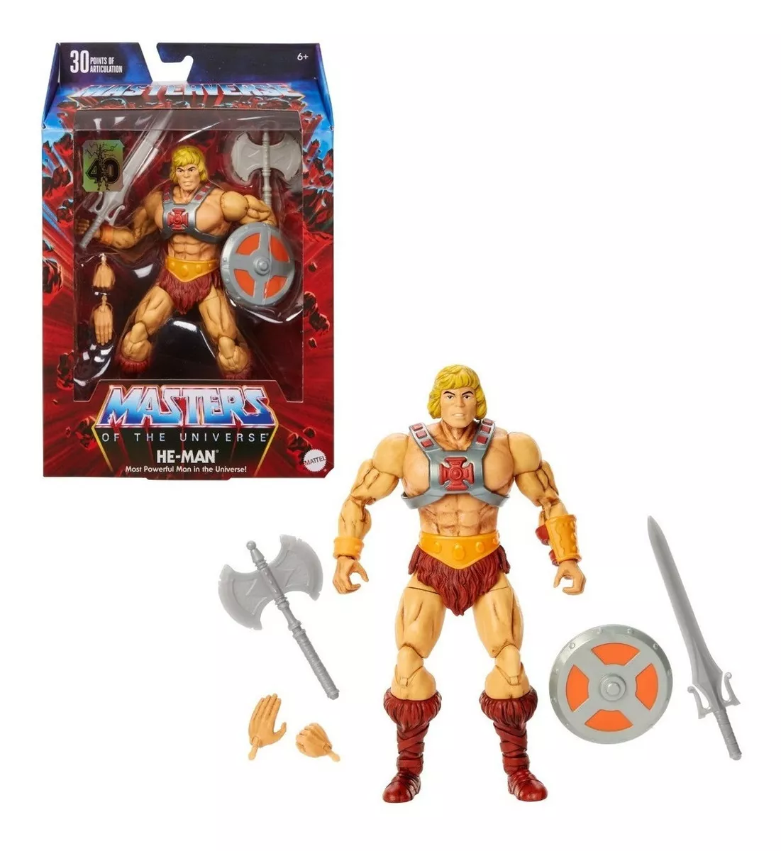 Figura De Acción Masters Of The Universe He-man 40th Anniversary Hjh58 De Mattel