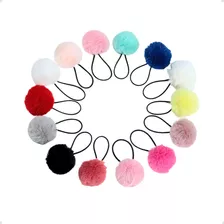 6 Xuxinhas Pompom Pelúcia Felpudo Coloridas De Cabelo