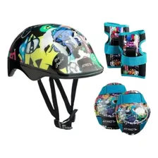 Kit Proteção Infantil Capacete Joelheira Cotoveleira Luva