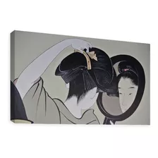 Cuadro Decorativo Canvas Moderno Geisha Espejo