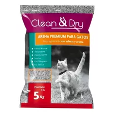 Arena Para Gato Premium Clean & Dry Con Esferas Y Aroma De 5kg Por 3 Unidades