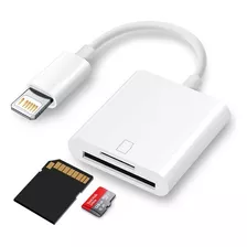 Adaptador Lightning Leitor Cartão Sd Tf Para iPhone E iPad