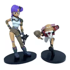 Set X2 Muñeco Figura Bulma + Maestro Roshi Dragon Ball 18cm