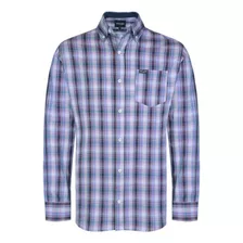 Camisa Country Masculina Wrangler Manga Longa Xadrez Roxo