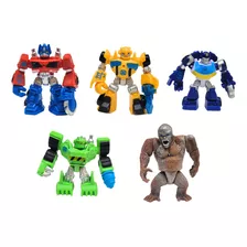 Kit 4 Robôs Rescue Bots + Optimus Primal Gorila Brinquedos