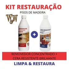 Kit Removedor + Cera Brilhante Para Pisos De Madeira 1 L W&w