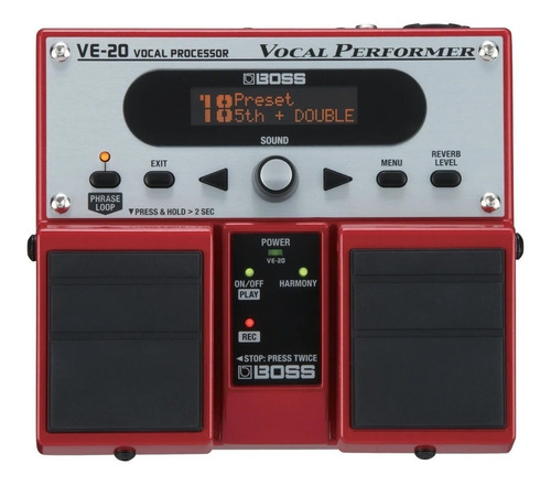 Pedal De Efeito Para Instrumento De Cordas Boss Vocal Effects Performer Ve-20  Vermelho