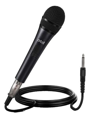 Microfono Dinamico Atd Con Cable 2 Metros Karaoke Cantante 