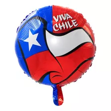 Globos Metalizado Viva Chile Redondo Fiestas Patrias