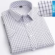 Camisas Masculinas Xadrez De Algodão Camisa Casual Plus S-2x