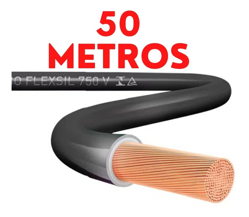 Cabo Sil Fio 10mm Flexível Rolo De 50 Metros Antichamas
