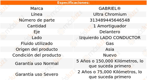 1- Amortiguador Delantero Izq Cr-v 17/18 Gabriel Foto 2