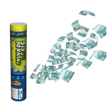 Kit 6 Lança Confete Chuva De Dinheiro Reais 30cm
