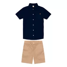 Conjunto Infantil Camisa Com Bermuda Trick Nick Azul