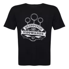 Camiseta Hogwarts Quidditch Masculina Preta