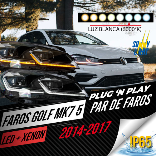 Faros Led+xenon Vw Golf 7 Tipo Mk7 Drl Secuencial 2014-2017 Foto 2