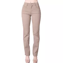 Pantalon Oggi Jeans Mujer Beige Gabardina Stretch Atraction