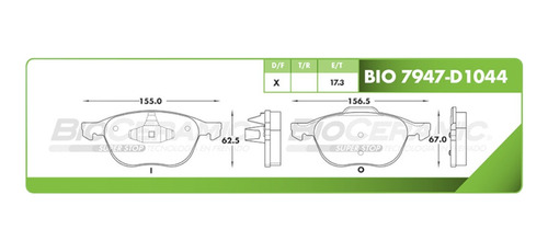 Balatas Delantera Para Mazda 3 2.0l 2.3l 04-13  Bio7947d1044 Foto 6