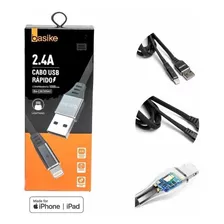 Cabo Carregador Rápido Usb Lightning P/ iPhone/iPad Basike Cor Preto