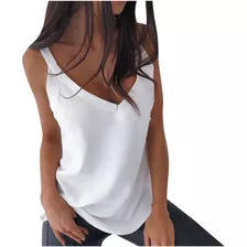 Camiseta Feminina Y Com Estampa Solta Com Decote Em V Colete