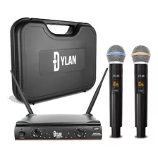 Microfone Dylan Dw602 Max S/ Fio 2 Bastões Wireless Uhf Sys