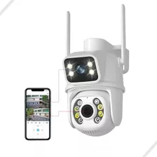 Câmera Externa Segurança Dupla Lentes Dual Noturna 360