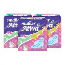 Kit 60 Absorvente Feminino Mulher Ativa Com Aba Atacado