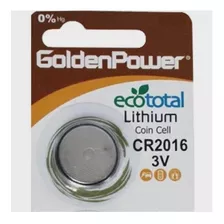 Cartela 5 Baterias Botão Lithium 3v Golden Power Cr2016