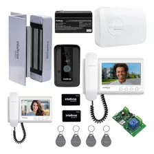 Kit Personalizado Vídeo Porteiro Ivr 7 Id Com Eletroímã Wifi